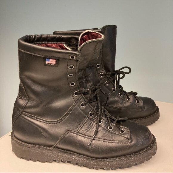 WOMEN - DANNER Sz 9 Moto Military Style Y2K Lined Leather Mid-Calf Lace Up Boots - Picture 13 of 15